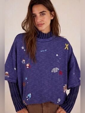 We The Free Embroidered Camp Tee — M (NWT)